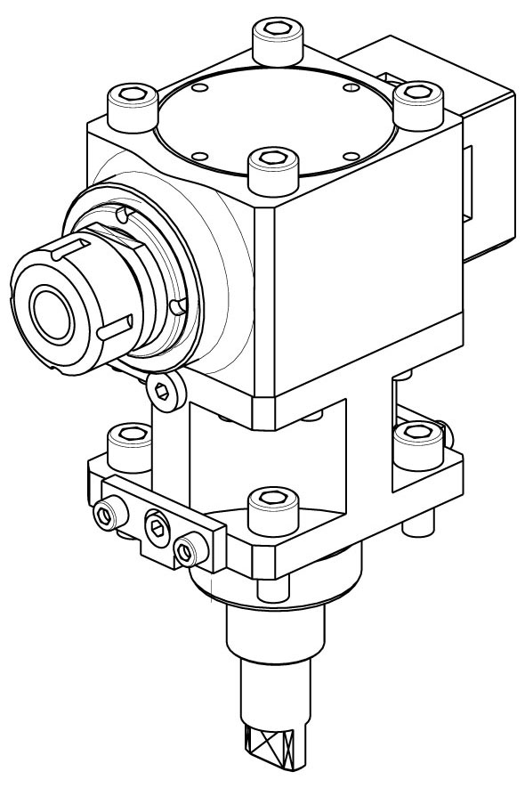 AXIAL DRIVEN TOOL H=100 mm GEARED-UP I=1:2