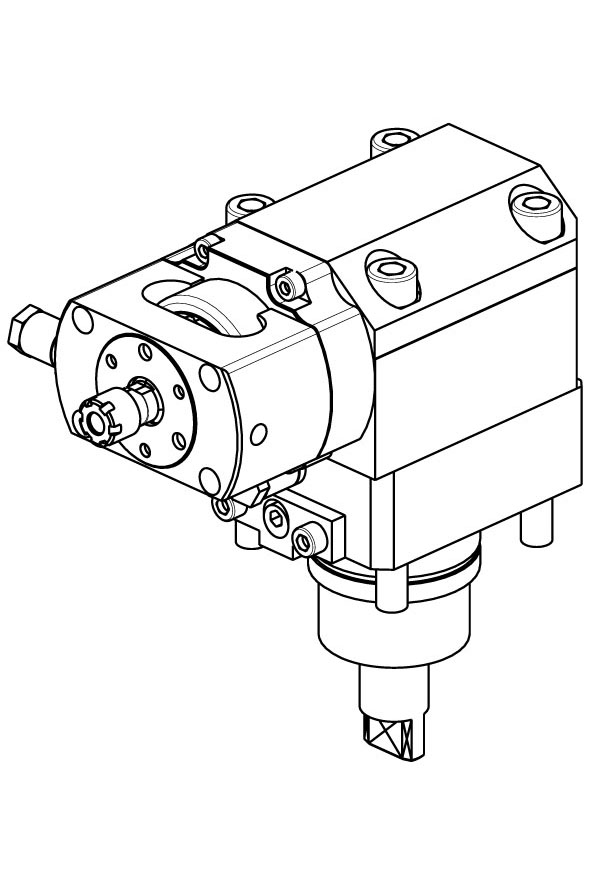 AXIAL DRIVEN TOOL H=70 mm GEARED-UP I=1:5.625