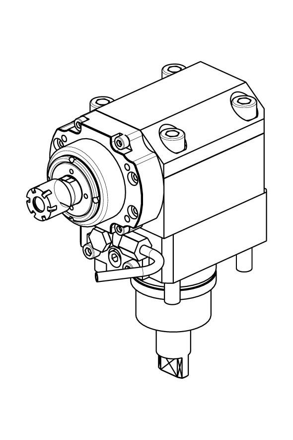 AXIAL ANGETRIEBENES WERKZEUG H=70 mm UEBERSETZT I=1:5.625