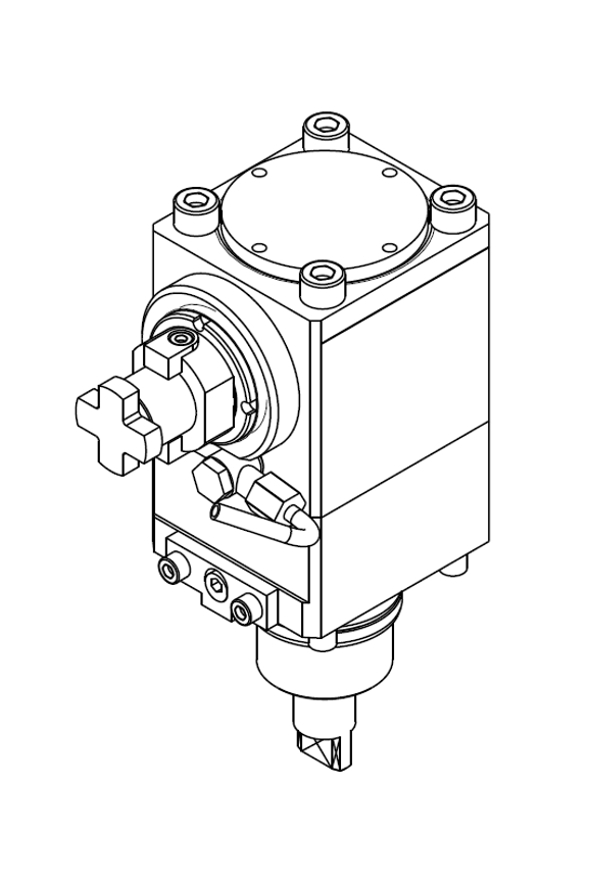 AXIAL ANGETRIEBENES WERKZEUG UNTERSETZT I=2:1 H=100mm