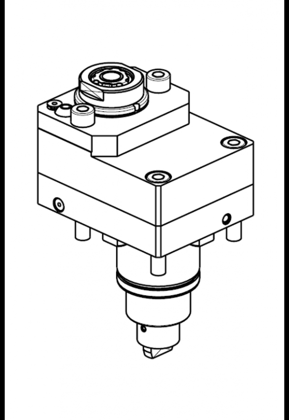 RADIAL GEARED-UP I=1:3 DRIVEN TOOL RE-DIRECTED IN Z BY 36mm