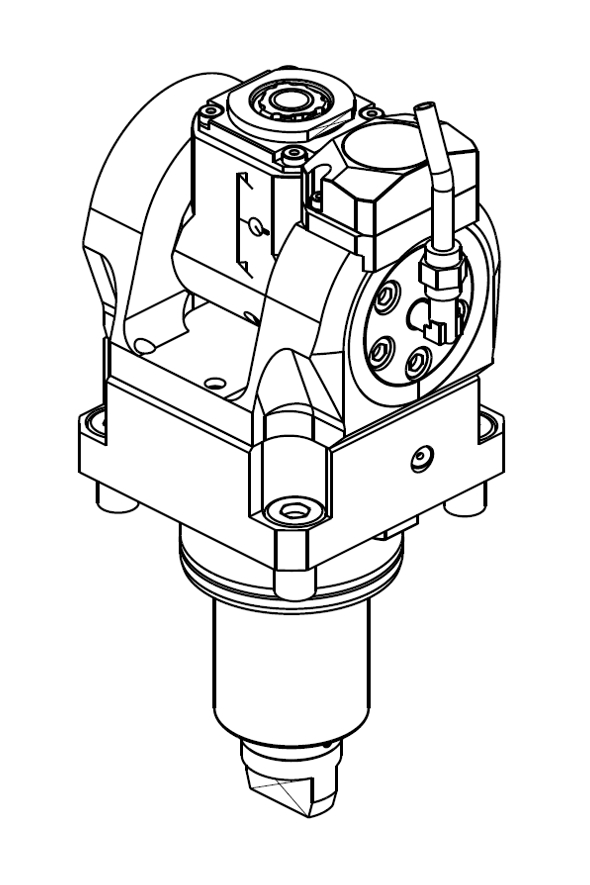 +/-90° ADJUSTABLE ANGLE DRIVEN TOOL GEARED-UP I=1:2 WITH DIGITAL DISPLAY H=72mm