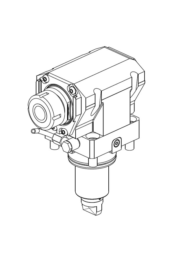 AXIAL ANGETRIEBENES WERKZEUG H=72 mm VERGROESSERT