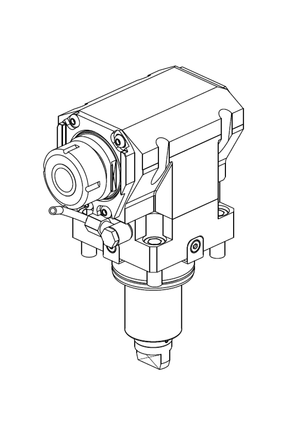 AXIAL ANGETRIEBENES WERKZEUG H=85 mm VERGROESSERT