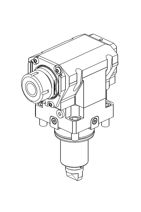 AXIAL ANGETRIEBENES WERKZEUG H=85 mm VERGROESSERT