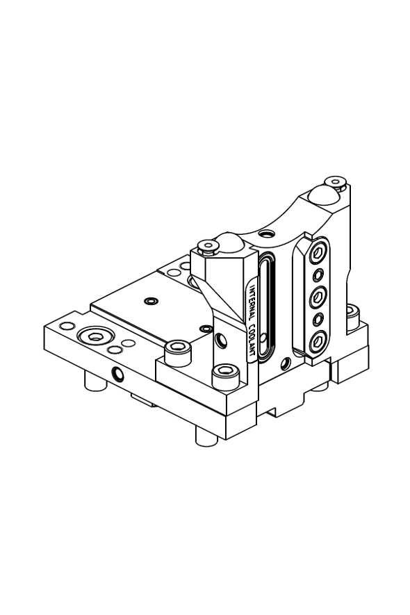 RADIAL BLADE HOLDER WITH INTERNAL COOLANT