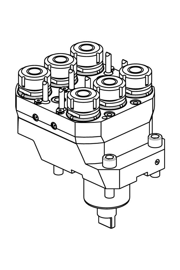 RADIAL 6 HEAD DRIVEN TOOL