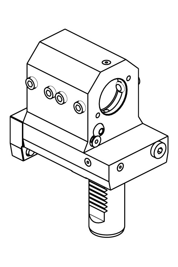 BOHRHALTER ZURUECKVERSETZT AUF HAUPTSPINDELSEITE, VERLAENGERT AUF GEGENSPINDELSEITE Ø32 mm / Ø1 1/4" H=65 mm
