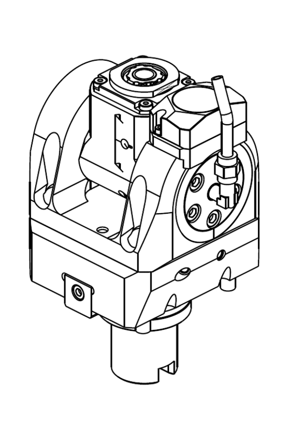 +/-90° ADJUSTABLE ANGLE DRIVEN TOOL GEARED-UP I=1:2 WITH DIGITAL DISPLAY H=70mm